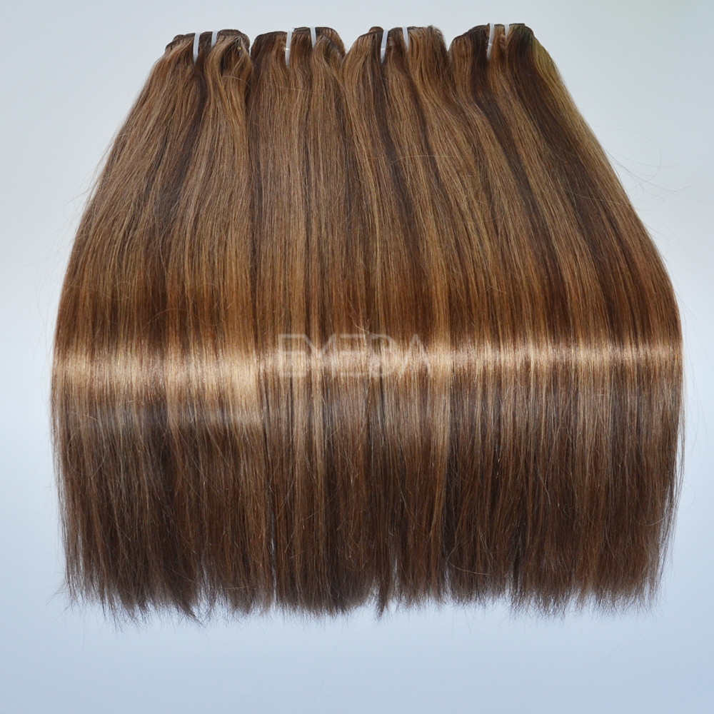 Brown and blonde color piano color clip in hair weft  LJ170